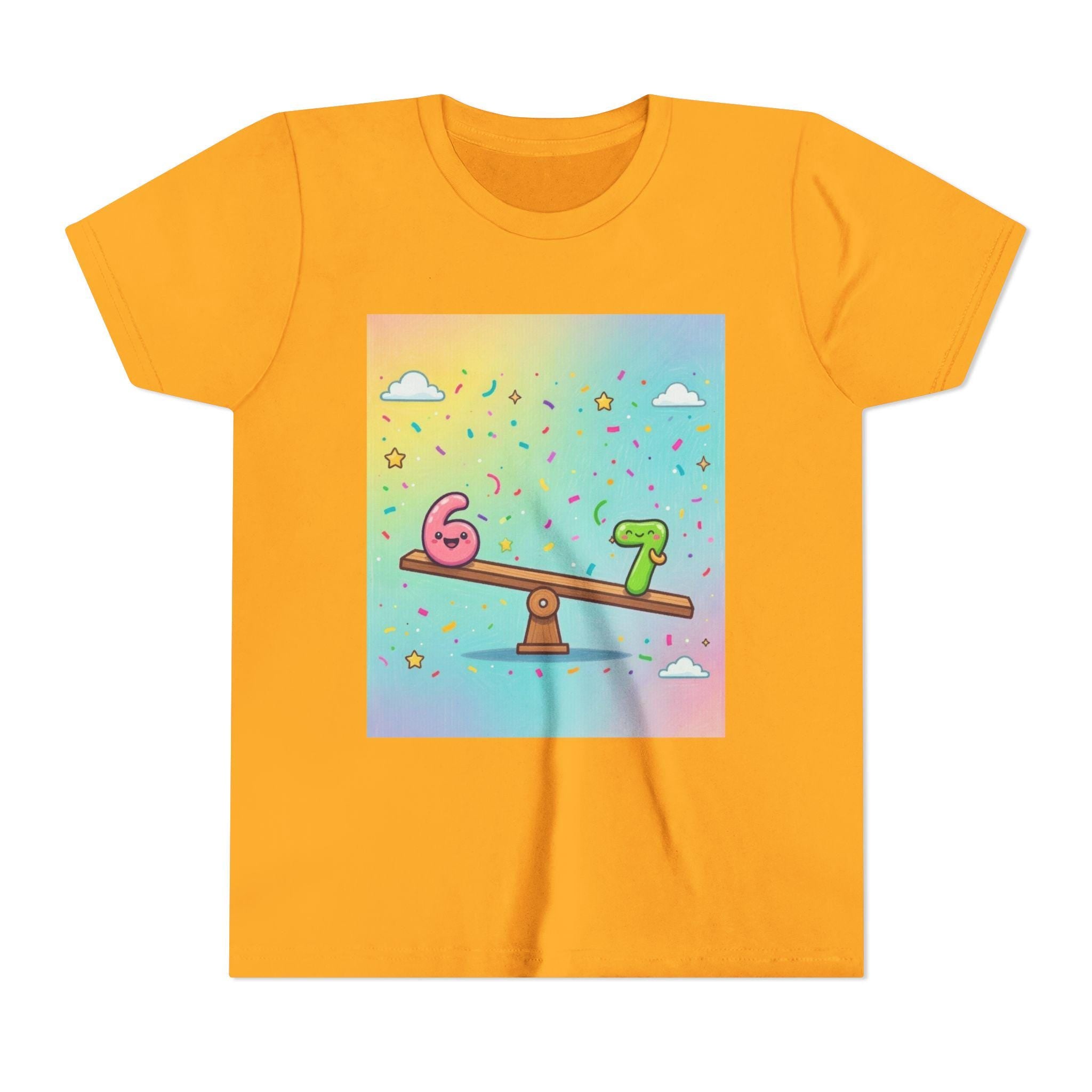 Kids 6 vs 7 Tee Colorful Seesaw Shirt