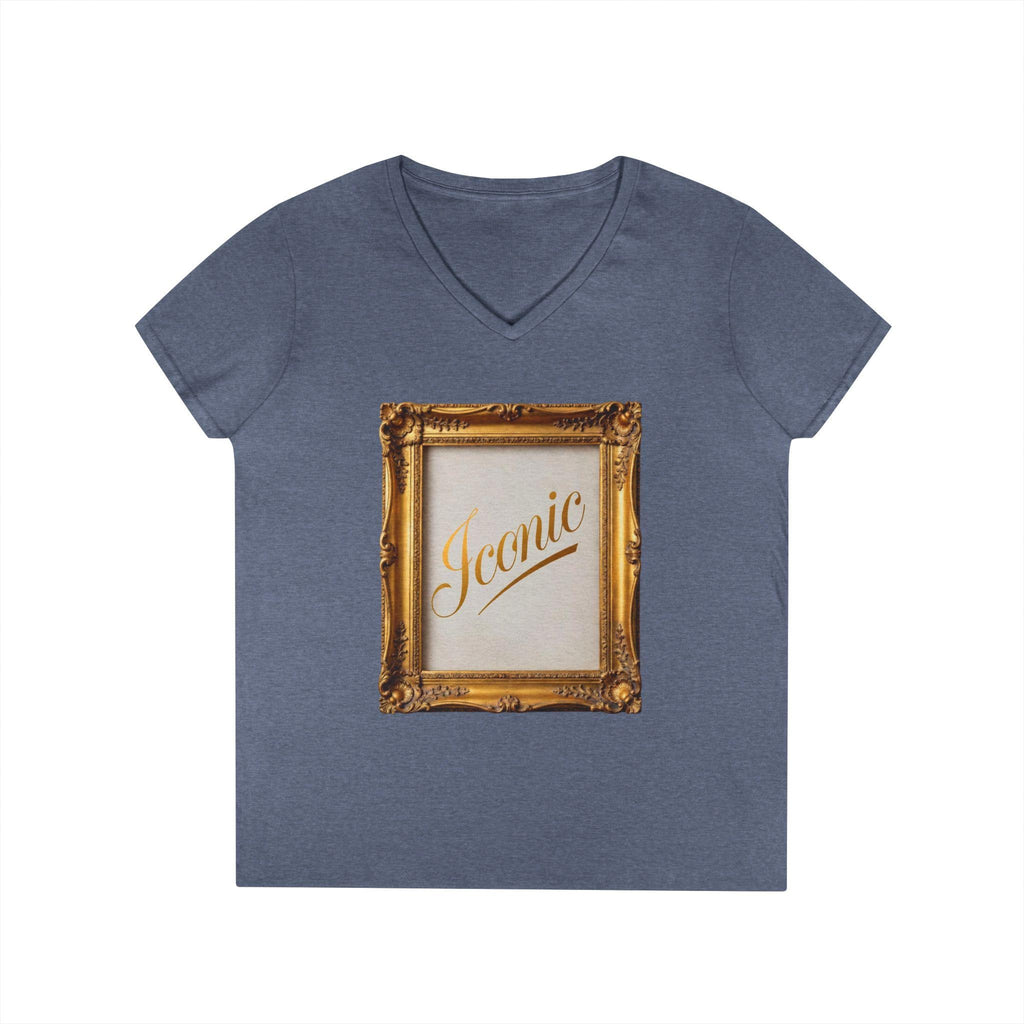 Iconic Gold Frame V-Neck T-Shirt