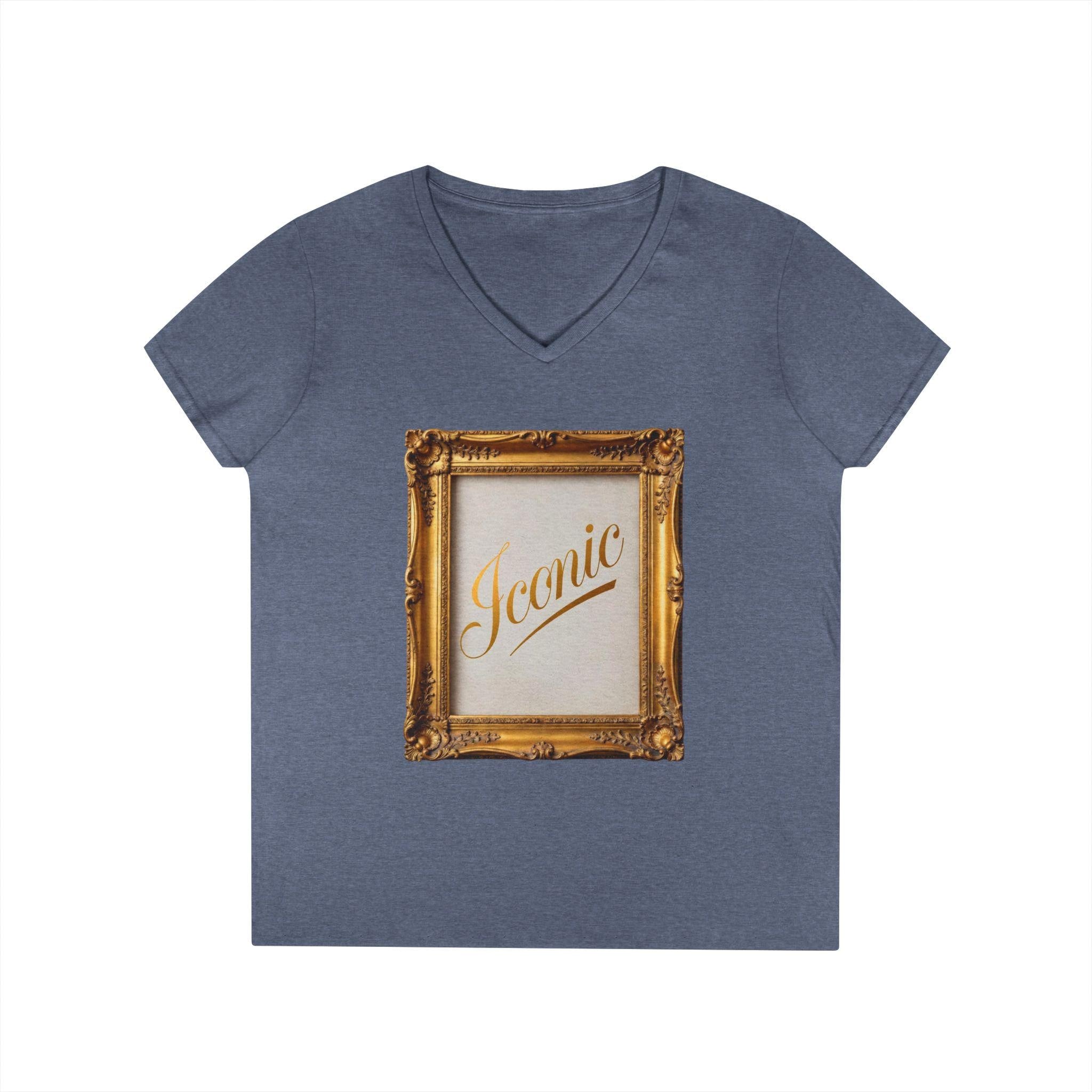 Iconic Gold Frame V-Neck T-Shirt