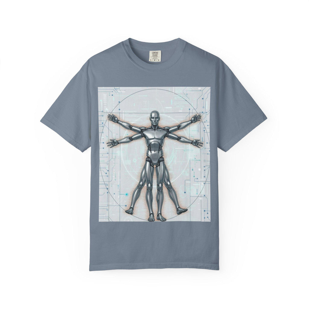 Vitruvian Robot T-Shirt Futuristic SciFi Graphic Tee