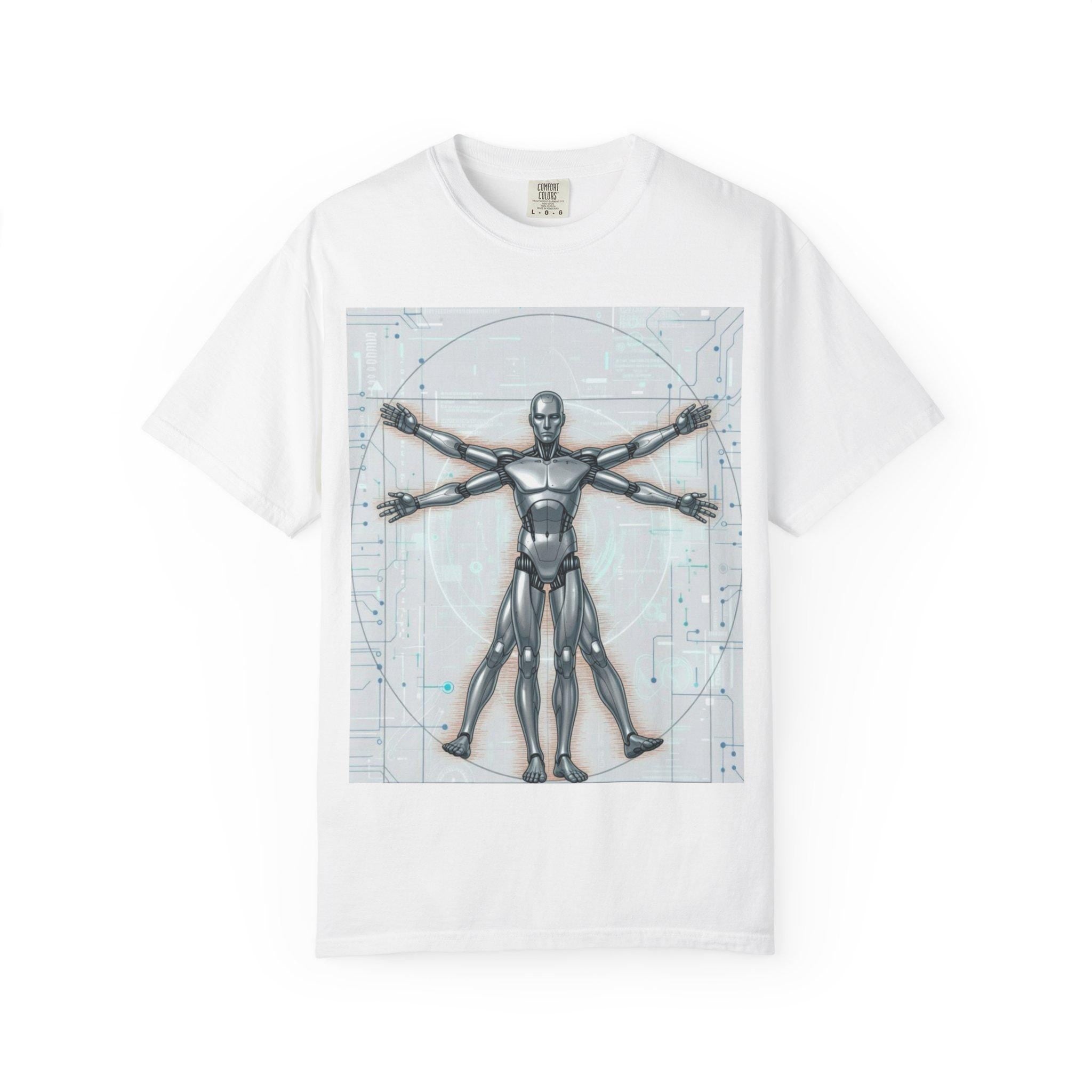 Vitruvian Robot T-Shirt Futuristic SciFi Graphic Tee